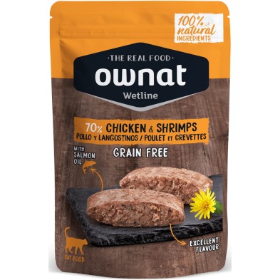 ownat-wetline-gatos-comida-humeda-pollo-y-langostinos-85grs